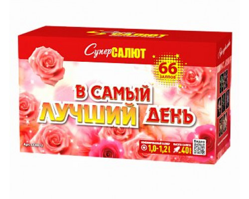 Фейерверк салют 1,0-1,2 калибр 66 выстрелов 74 сек. CC8812 В самый лучший день (Супер Салют)