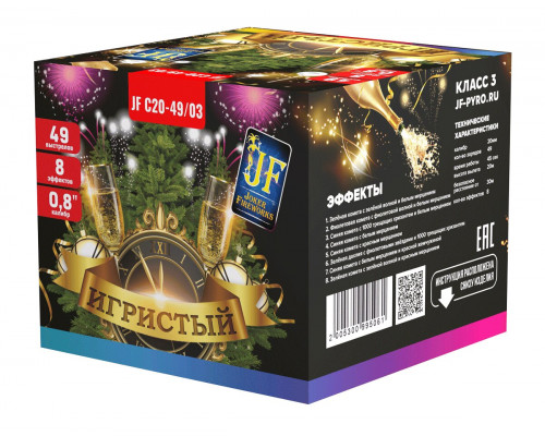 Фейерверк салют 0.8 калибр 49 выстрелов 60 сек. JF C20-49/03 Игристый (Joker Fireworks)
