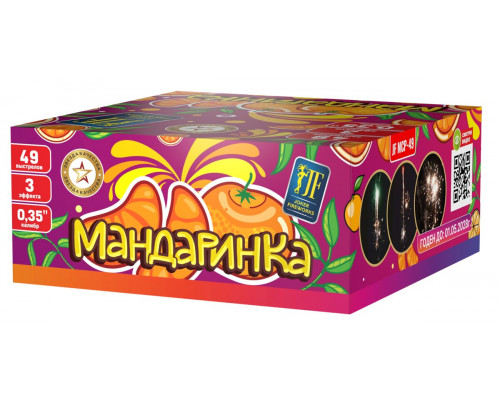 Фейерверк салют 0.35 калибр 49 выстрелов 55 сек. JF MCP-49 Мандаринка (Joker Fireworks)