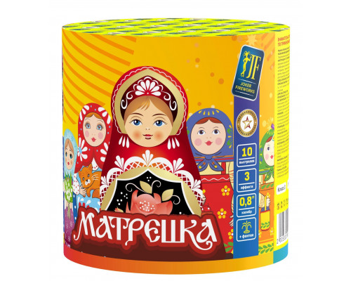 Фейерверк салют 0.8 калибр 10 выстрелов 35 сек. JF C20-10F Матрешка (Joker Fireworks)