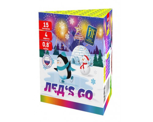Фейерверк салют 0.8 калибр 15 выстрелов 25 сек. JF C20-15/01 ЛЕД'S GO (Joker Fireworks)