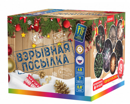 Фейерверк салют 0.8 калибр 49 выстрелов 60 сек. JF C20-49/01 Взрывная посылка (Joker Fireworks)