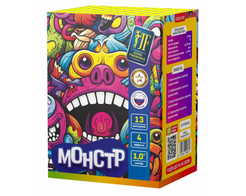 Фейерверк салют 1 калибр 13 выстрелов 20 сек. JF C25-13/01 Монстр (Joker Fireworks)