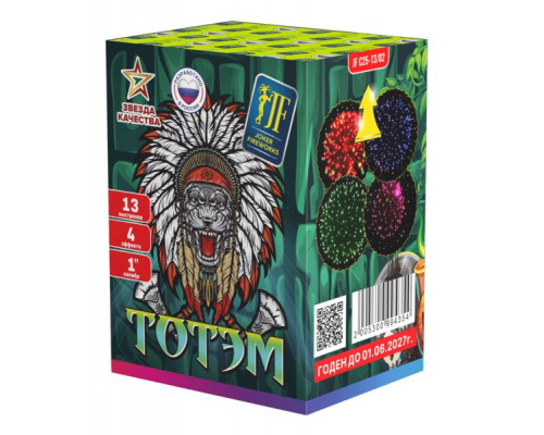 Фейерверк салют 1 калибр 13 выстрелов 20 сек. JF C25-13/02 Тотем (Joker Fireworks)