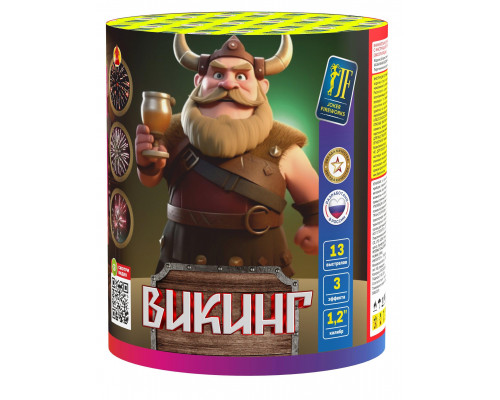 Фейерверк салют 1.2 калибр 13 выстрелов 30 сек. JF C30-13/02 Викинг (Joker Fireworks)