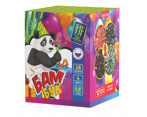 Фейерверк салют 0.8 калибр 16 выстрелов  сек. JF C20-16/03 Бамбук (Joker Fireworks)