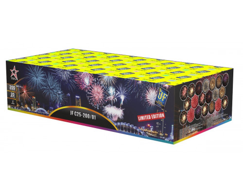 Фейерверк салют 1 калибр 100 выстрелов  сек. JF C25-200/01 LIMITED EDITION-200 (Joker Fireworks)