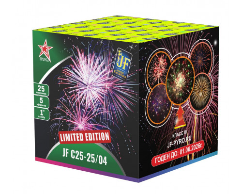 Фейерверк салют 1 калибр 25 выстрелов  сек. JF C25-25/04 LIMITED EDITION-25 (Joker Fireworks)