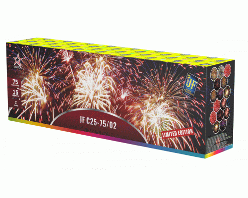 Фейерверк салют 1 калибр 75 выстрелов  сек. JF C25-75/02 LIMITED EDITION-75 (Joker Fireworks)
