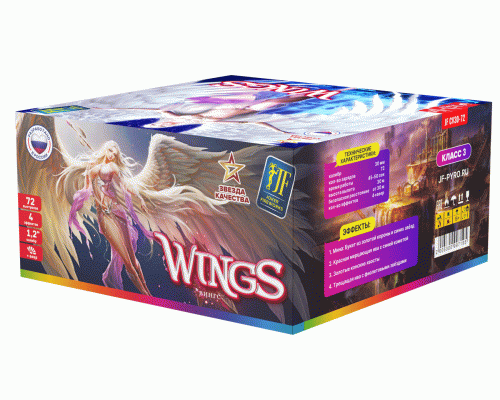 Фейерверк салют 1.2 калибр 72 выстрелов  сек. JF CV30-72 WINGS (Joker Fireworks)