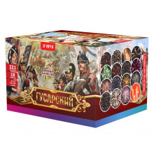 Фейерверк салют 1-1,2-1,5-1,9" калибр 221 выстрелов  сек. JF VIP10 Гусарский (Joker Fireworks)  2 блока