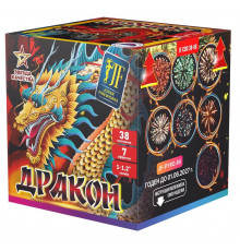 Фейерверк салют 1-1,2 калибр 38 выстрелов  сек. JF C25/30-38 (C18) Дракон (Joker Fireworks)
