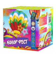 Фейерверк салют 1.2 калибр 36 выстрелов  сек. JF DMC30-36/02 Колор фест (Joker Fireworks)