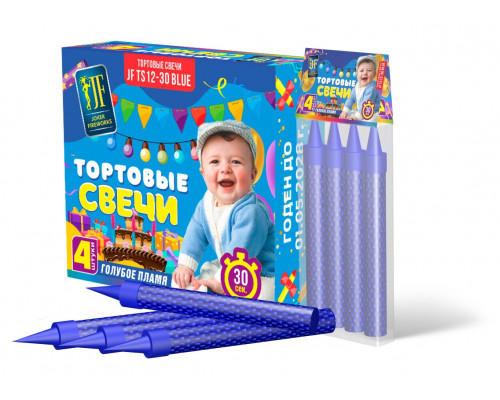 Тортовая свеча TS12-30 blue