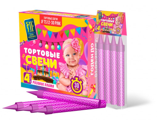 Тортовая свеча TS12-30 pink